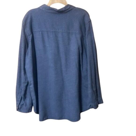 Faded Glory Button Up Top Womens Size 18W - 20W Dark Blue - Picture 2 of 6